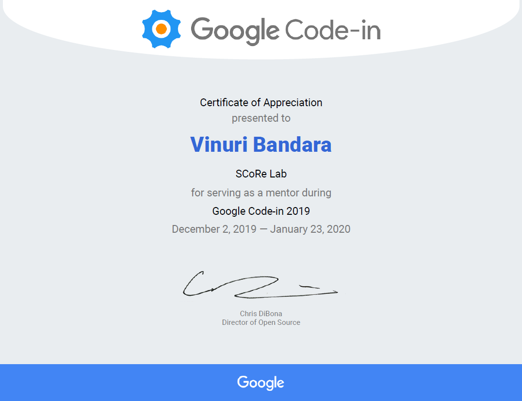 GCI Mentor Certificate