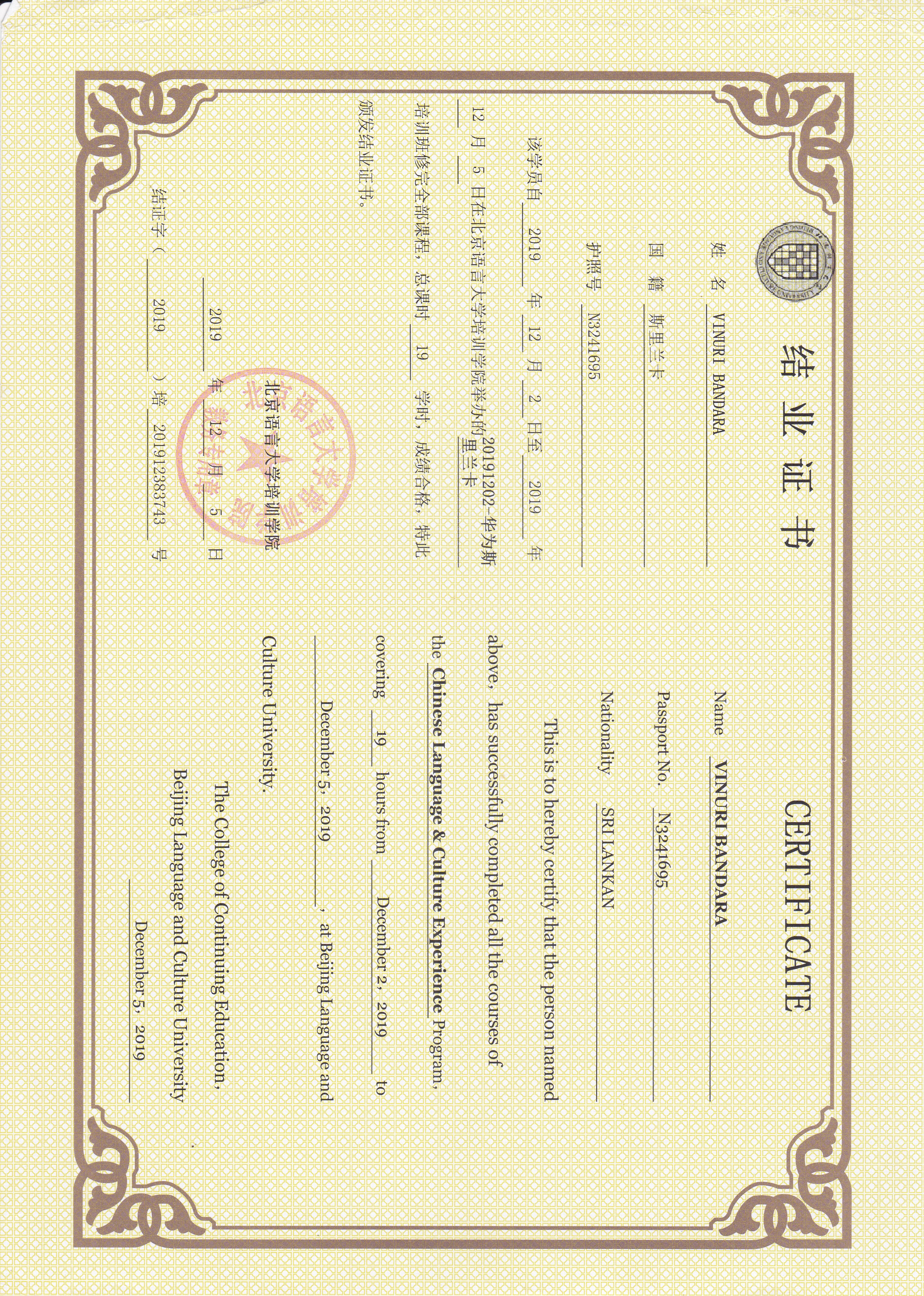 Language and culture experience in China